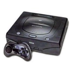 SAT: CONSOLE - W/ 1 SEGA CTRL; HOOKUPS (USED)